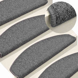 Tappetini per scale 30 pz 65x24x4 cm Grigio scuro Semicircolari Grandi