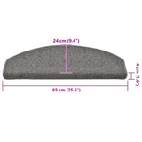 Tappetini per scale 30 pz 65x24x4 cm Grigio scuro Semicircolari Grandi