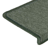 Tappetini per scale 30 pz 65x21x4 cm Verde scuro con bordo rettangolare