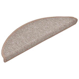 Tappetini per scale 20 pz 56x17x3 cm Marrone chiaro Semicircolari
