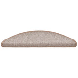 Tappetini per scale 20 pz 56x17x3 cm Marrone chiaro Semicircolari