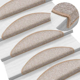 Tappetini per scale 20 pz 56x17x3 cm Marrone chiaro Semicircolari