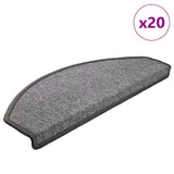 Tappetini per scale 20 pz 65x24x4 cm Grigio scuro Semicircolari Grandi