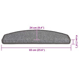 Tappetini per scale 20 pz 65x24x4 cm Grigio scuro Semicircolari Grandi