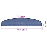 Tappetini per scale 20 pz 65x24x4 cm Blu Semicircolari Grandi