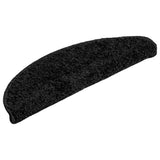Tappetini per scale 30 pz 56x17x3 cm Nero Semicircolari