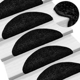 Tappetini per scale 30 pz 56x17x3 cm Nero Semicircolari