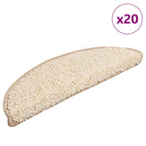 Tappetini per scale 20 pz 56x17x3 cm Crema Semicircolari