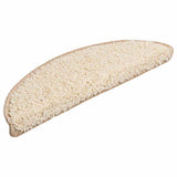 Tappetini per scale 20 pz 56x17x3 cm Crema Semicircolari