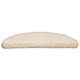 Tappetini per scale 20 pz 56x17x3 cm Crema Semicircolari