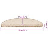 Tappetini per scale 20 pz 56x17x3 cm Crema Semicircolari