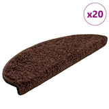 Tappetini per scale 20 pz 65x21x4 cm Marrone Semicircolari Grandi