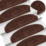 Tappetini per scale 20 pz 65x21x4 cm Marrone Semicircolari Grandi