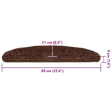 Tappetini per scale 20 pz 65x21x4 cm Marrone Semicircolari Grandi