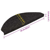 Tappetini Autoadesivi per Scale 30 pz Antracite 65x22,5x3,5 cm