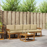 Set di divani da esterno con cuscino 5 pcs Naturale e Beige