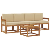 Set di divani da esterno con cuscino 5 pcs Naturale e Beige