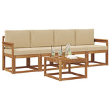 Set di divani da esterno con cuscino 5 pcs Naturale e Beige