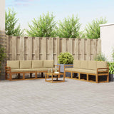 Set di divani da esterno con cuscino 9 pcs Naturale e Beige