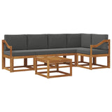 Set di divani da esterno con cuscino 6 pcs Naturale e Antracite