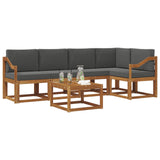 Set di divani da esterno con cuscino 6 pcs Naturale e Antracite