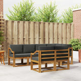 Set di divani da esterno con cuscino 7 pcs Naturale e Antracite