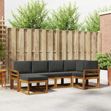 Set di divani da esterno con cuscino 6 pcs Naturale e Antracite