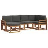 Set di divani da esterno con cuscino 6 pcs Naturale e Antracite
