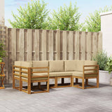 Set di divani da esterno con cuscino 6 pcs Naturale e Beige