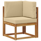 Set di divani da esterno con cuscino 6 pcs Naturale e Beige
