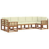 Set di divani da esterno con cuscino 7 pcs Naturale e Crema
