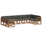 Set di divani da esterno 10 pcs Naturale e Antracite