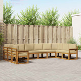 Set di divani da esterno con cuscino 10 pcs Naturale e Beige
