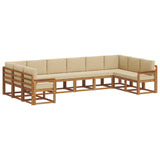 Set di divani da esterno con cuscino 10 pcs Naturale e Beige