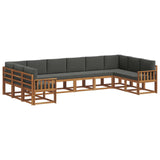 Set di divani da esterno 10 pcs Naturale e Antracite