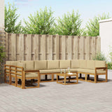 Set di divani da esterno con cuscino 11 pcs Naturale e Beige