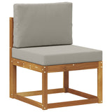 Set di divani da esterno 11 pcs Grigio Naturale e Chiaro