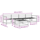 Set di divani da esterno 5 pcs Naturale