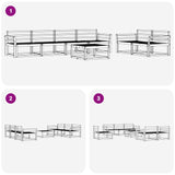 Set di divani da esterno 7 pcs Naturale