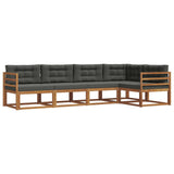 Set di divani da esterno con cuscino 5 pcs Naturale e Antracite