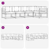 Set di divani da esterno con cuscino 5 pcs Naturale e Antracite