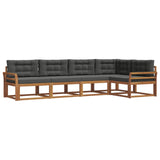 Set di divani da esterno con cuscino 5 pcs Naturale e Antracite