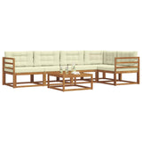 Set di divani da esterno con cuscino 6 pcs Naturale e Crema