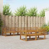 Set di divani da esterno 8 pz Naturale Legno di Acacia Massello