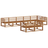 Set di divani da esterno 8 pz Naturale Legno di Acacia Massello