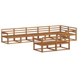 Set di divani da esterno 8 pz Naturale Legno di Acacia Massello