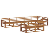 Set di divani da esterno 8 pz Naturale Legno di Acacia Massello