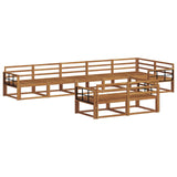 Set di divani da esterno 8 pz Naturale Legno di Acacia Massello