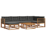 Set di divani da esterno con cuscino 7 pcs Naturale e Antracite