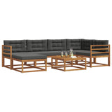Set di divani da esterno con cuscino 7 pcs Naturale e Antracite
